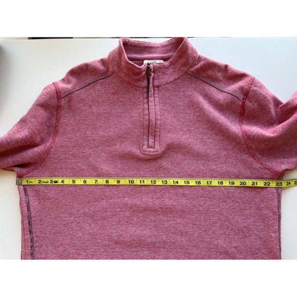 The Black Dog Martha's Vineyard Striped 1/4 Zip Pullover Mens Large Red White - Picture 9 of 11